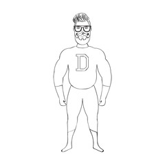 Male superhero cartoon character sketch