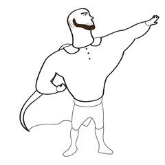Male superhero cartoon character sketch
