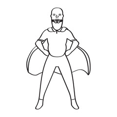 Male superhero cartoon character sketch