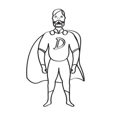 Fototapeta na wymiar Male superhero cartoon character sketch