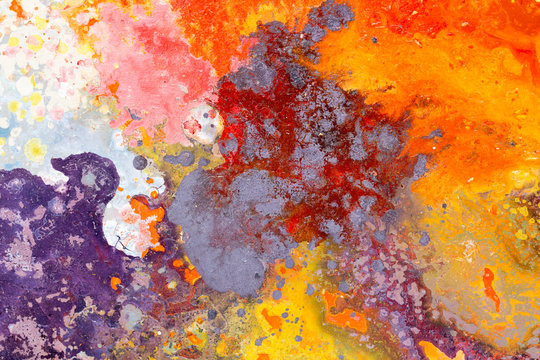 Abstract painting color texture. Bright artistic background, close up.