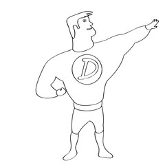 Male superhero cartoon character sketch