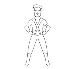 Male superhero cartoon character sketch