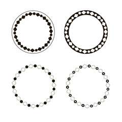 Set of vector circle frames. Wreaths for logo, template and design.