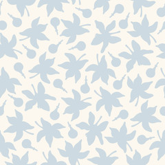 Seamless pattern with lemon flowers. Vector hand drawn graphic illustration.