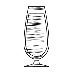 sketch of cocktail glass icon over white background, vector illlustration