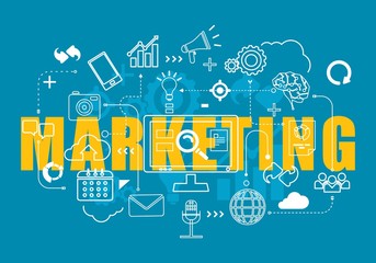 internet marketing and line art  icons