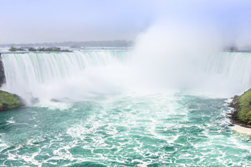 Fototapeta na wymiar Niagara falls between United States of America and Canada.