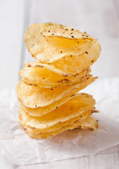 Crispy delicious pepper potato crisps chips snack
