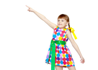 Little girl gesticulating.