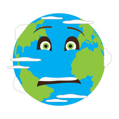 Fototapeta premium Terrified earth emote