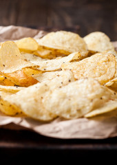 Crispy delicious pepper potato crisps chips snack