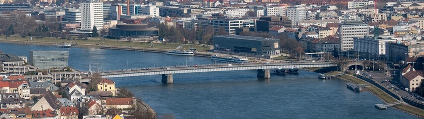 Linz  Nibelungenbrücke Ars Elecronica Lentos Panorama
