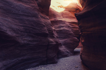 The Red Canyon. Geological attraction in the Eilat Mountains, Israel