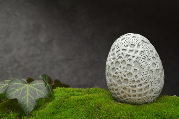 Easter decoration eggs moss catkins