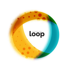 Loop circle business icon, created with glass transparent color shapes