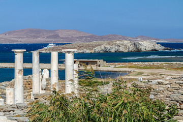 Ancient Column on the Windswept Island of Delos, Greece
