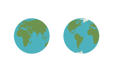 Set of abstract earth globes, vector