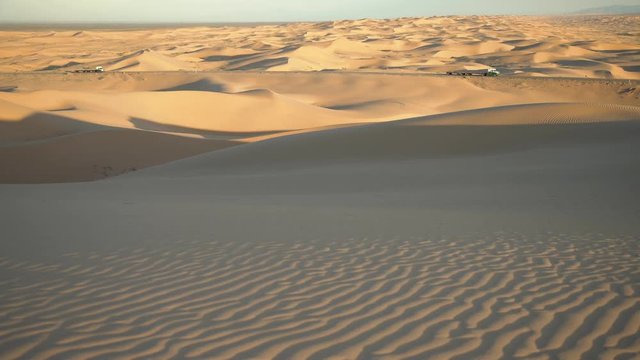 Driving through the desert