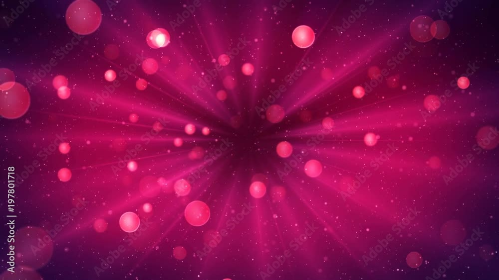 Poster magic abstract background with shiny particles and beams of light come from center. seamless loop. r