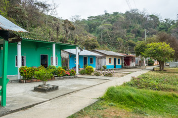 Fototapeta na wymiar residential houses in village - La Miel, Panama