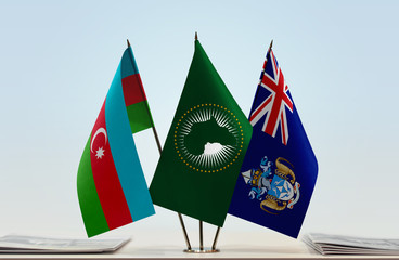 Flags of Azerbaijan African Union and Tristan da Cunha