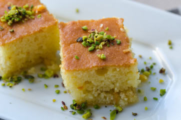 Revani/sweet semolina pastry, traditional turkish dessert