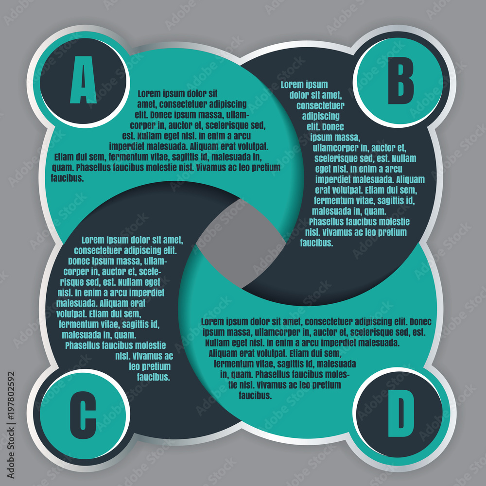 Poster Infographic vector design template with four steps ABCD