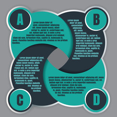 Infographic vector design template with four steps ABCD