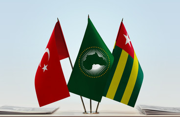 Flags of Turkey African Union and Togo