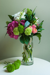 beautiful summer and spring bouquet of vase