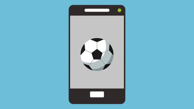 smartphone with balloons sports animation  illustration design