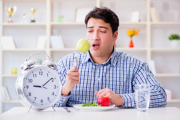 Concept of slow service in the restaurant