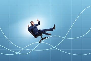 Businessman in economic growth concept