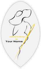 silhouette of a woman in a hat clothes for a woman logo