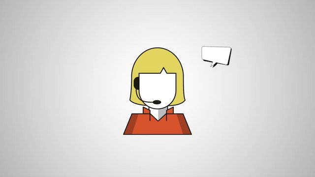 call center woman agent with speech bubble  illustration design