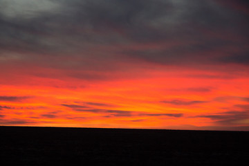 Fiery sunset looking west from Big Bend National Park, TX