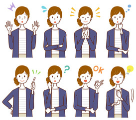 カジュアルな30代の女性 セット