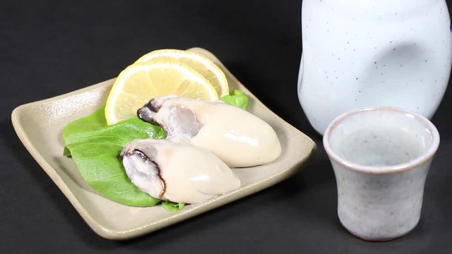 生牡蠣と日本酒