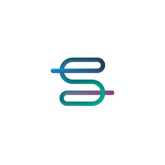 Letter S logo icon elements. Linear flat concept design.