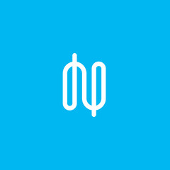 Letter N logo icon elements. Linear flat concept design.