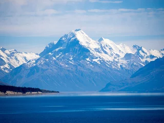 Wall murals Aoraki/Mount Cook Mount Cook Landscape Over Lake Pukaki, The Highest Mountain in New Zealand and Popular Travel Destination. The Mountain is in Aoraki Mount Cook National Park in South Island, New Zealand