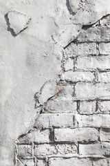 Brick and concrete wall texture background