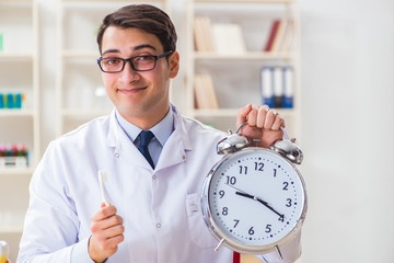 Young dentist working in the dentistry hospital