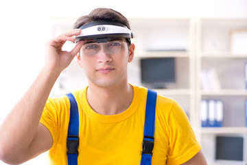 Computer repair technician repairing hardware