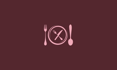 LOGO, ICON RESTAURANT. WITH A SPOON OR FORK, LINE ART, SIMPLE, Food flat icon. Single high quality outline symbol of travel for web design or mobile app.