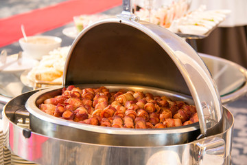 Bacon roll with sausage cocktail