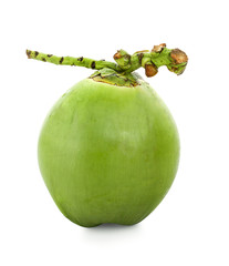 water drop green coconut isolated on white background