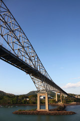 Bridge of the Americas, from below, Panama City, Panama.