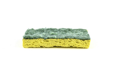 Yellow and green dry hard sponge